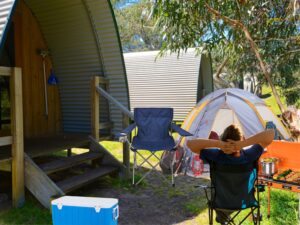 Set Up In Front Of the Pods at Bimbi Park