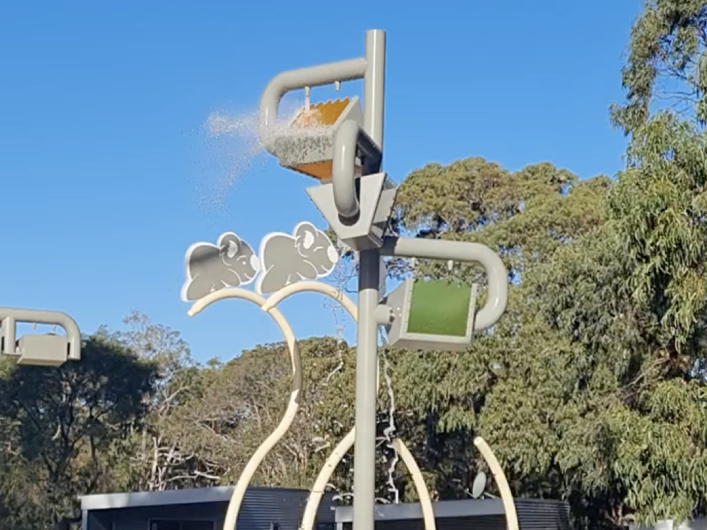 Interactive water features at Bimbi Park splash park