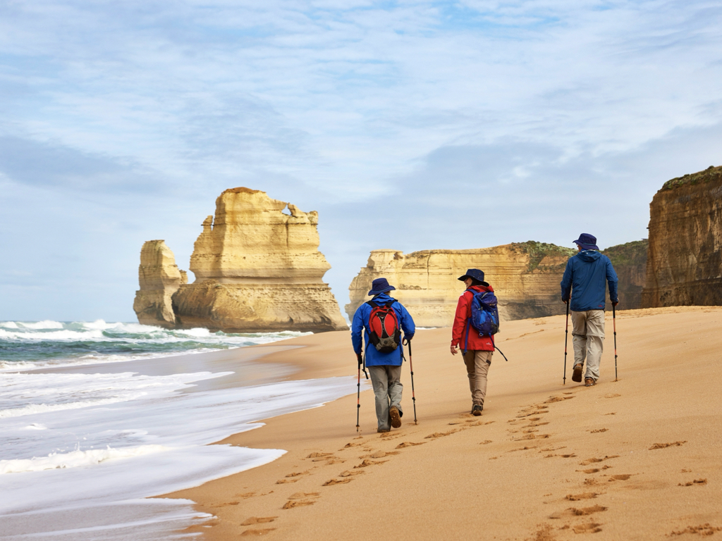 Walkers on the beach